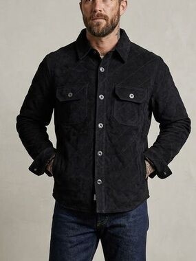 Iron & Resin Keystone Quilted Corduroy Overshirt Jacket Black Mens Size L